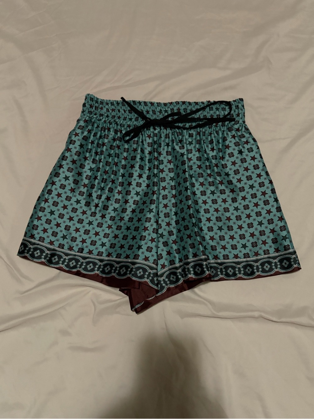 Sandro ATHEA Printed Silk Shorts